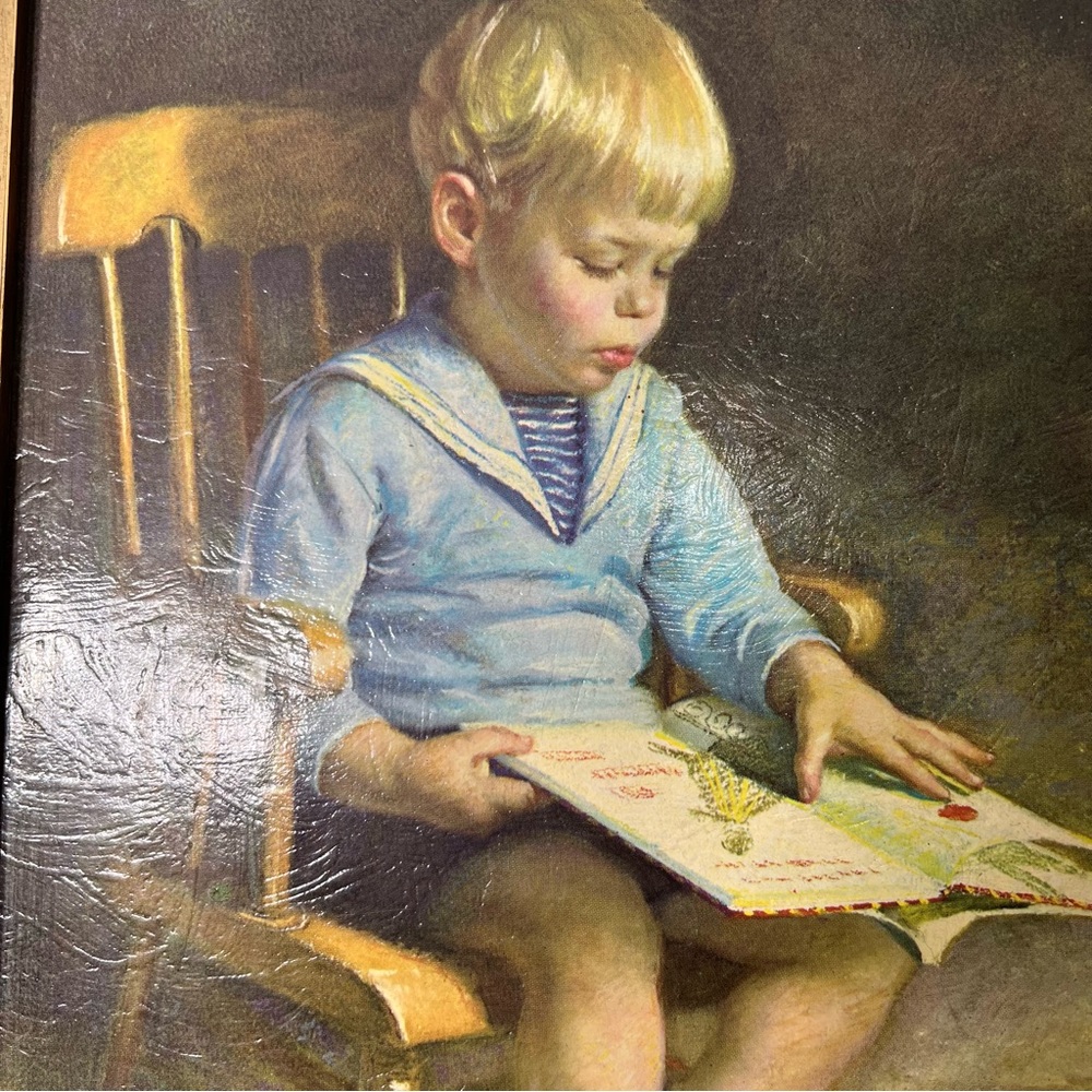 VTG Ingwerson Framed "Gary" Reofect Textrued Oil Reproduction 12" x 10" Nursery - Picture 6 of 10